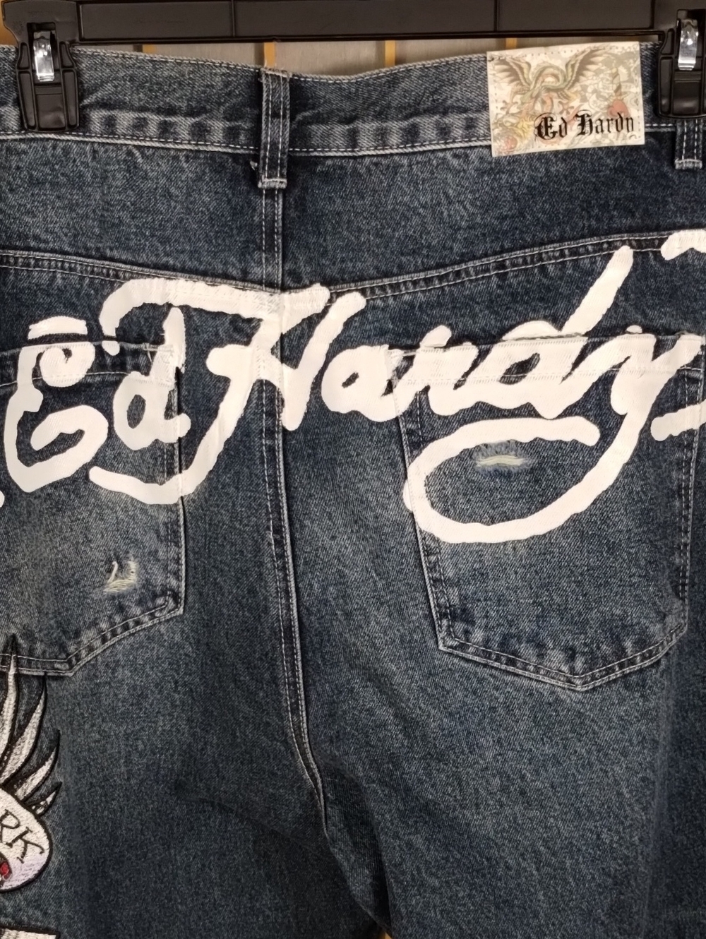 Ed Hardy Embroidered Skull Eagle & Snake New York City Jeans Size 42 NWT - Picture 8 of 15